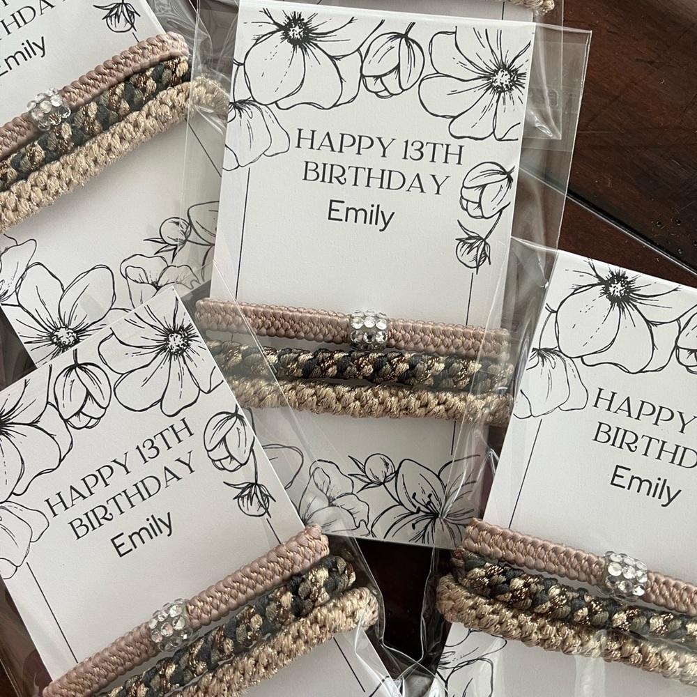 Custom party hair ties.